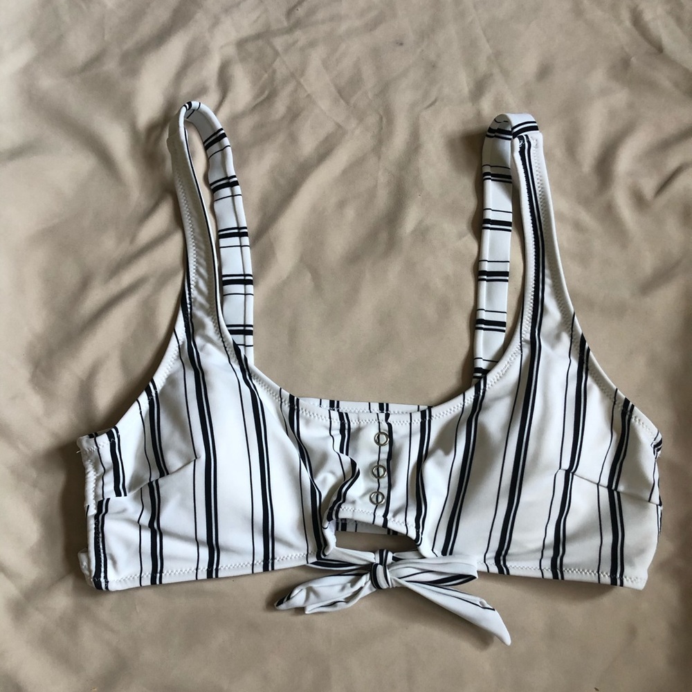 Bikini Top- Black and white stripe